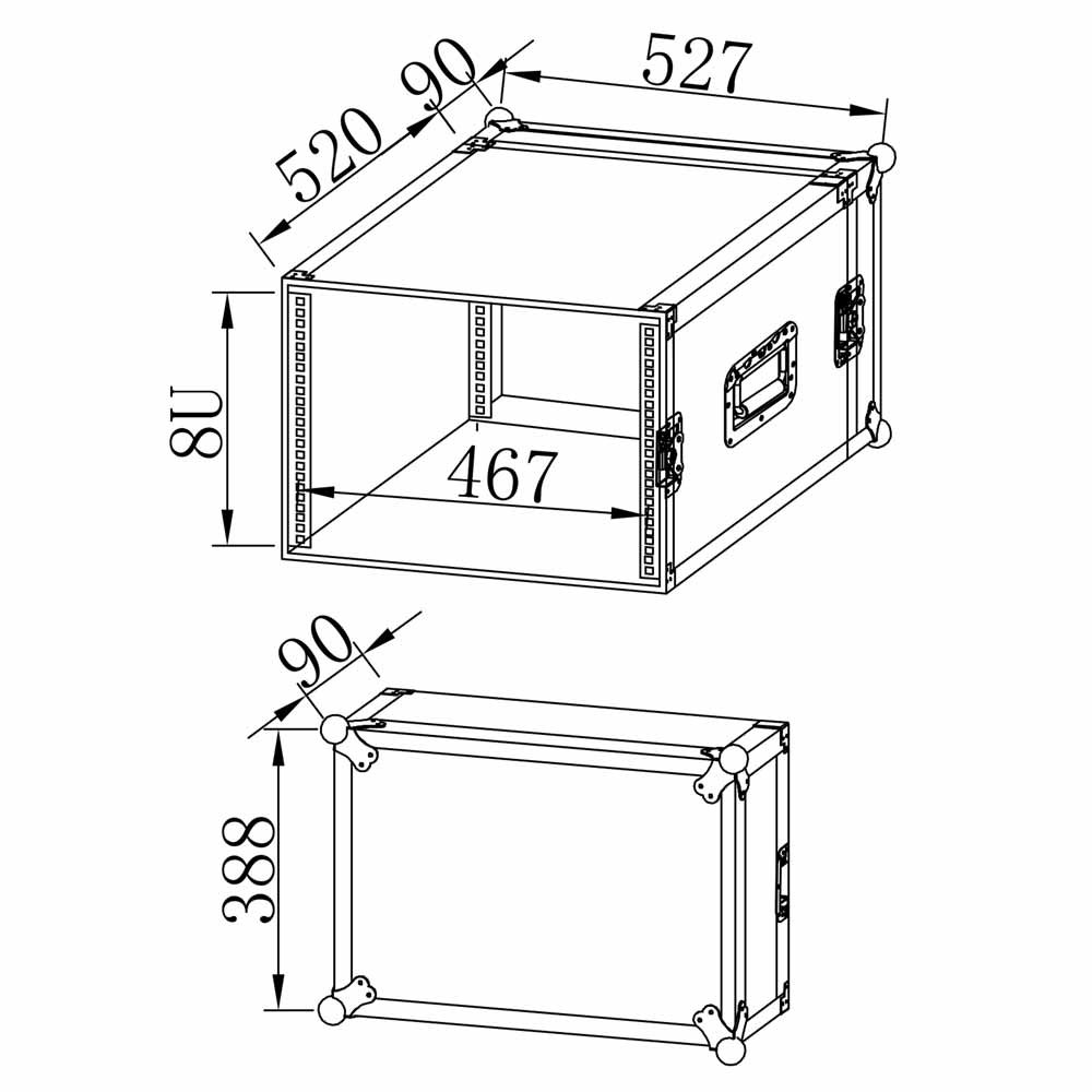 קייס ראק 8U Speed Case C SC-R8U