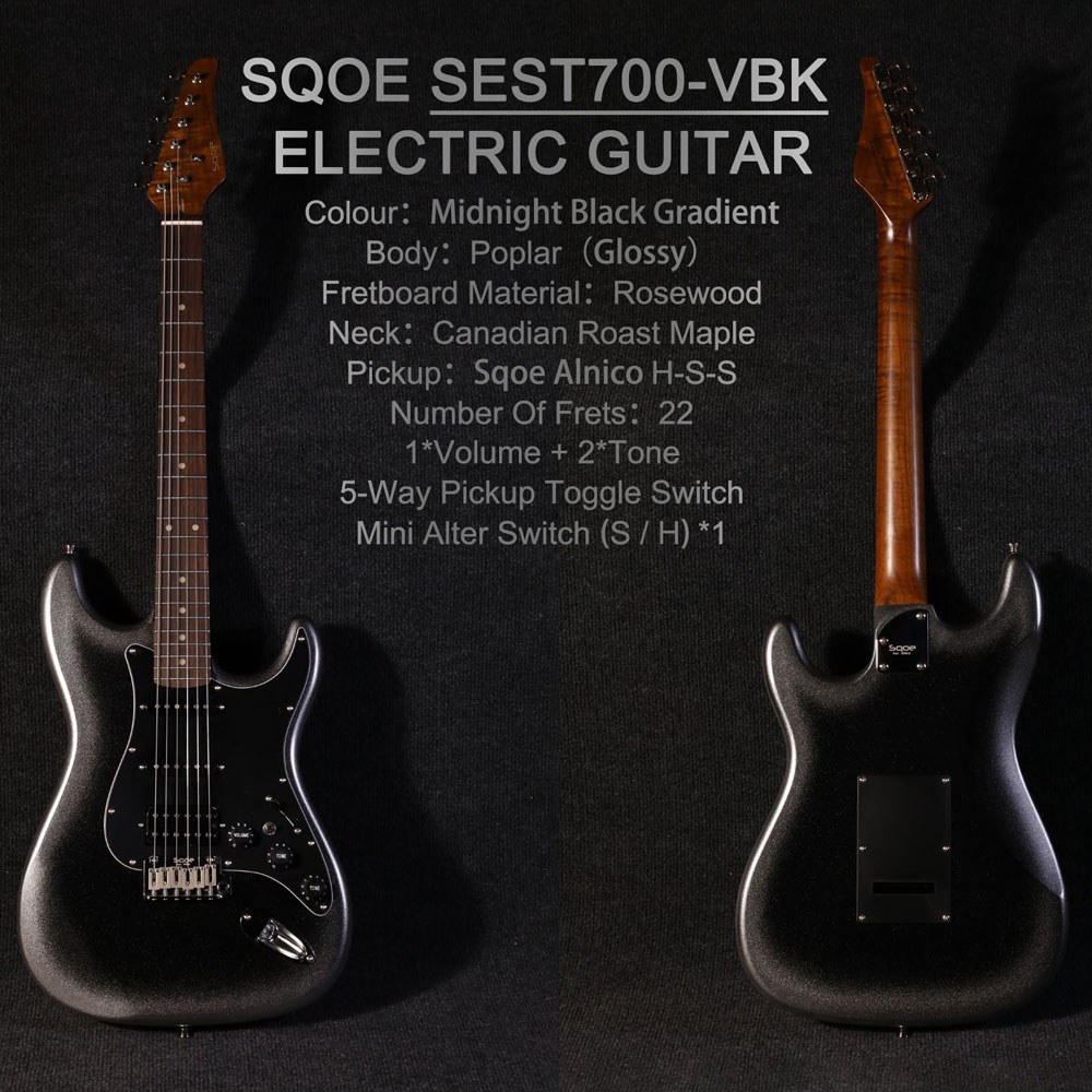 גיטרה חשמלית Roast Maple SQOE SEST700 VBK